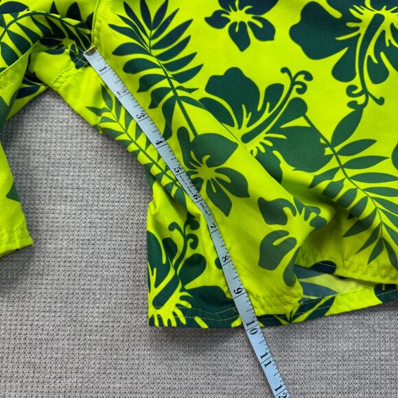 Canyon Creek Mens Sz Large Hawaiian Floral Swim Trunks Green Quick-Dry Pockets - Picture 10 of 12